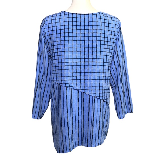 Habitat Clothes to Live In Tunic Top Size M Asymmetric Textured Lagoon Blue - Picture 4 of 10